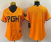 Women's Pittsburgh Pirates Blank Clemente Yellow 2023 City Connect Stitched Jersey1,baseball caps,new era cap wholesale,wholesale hats